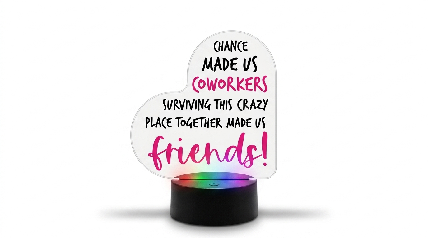 Custom Coworker Friendship LED Acrylic Lamp Canada – Personalized RGB Gift — photo 3 of 5