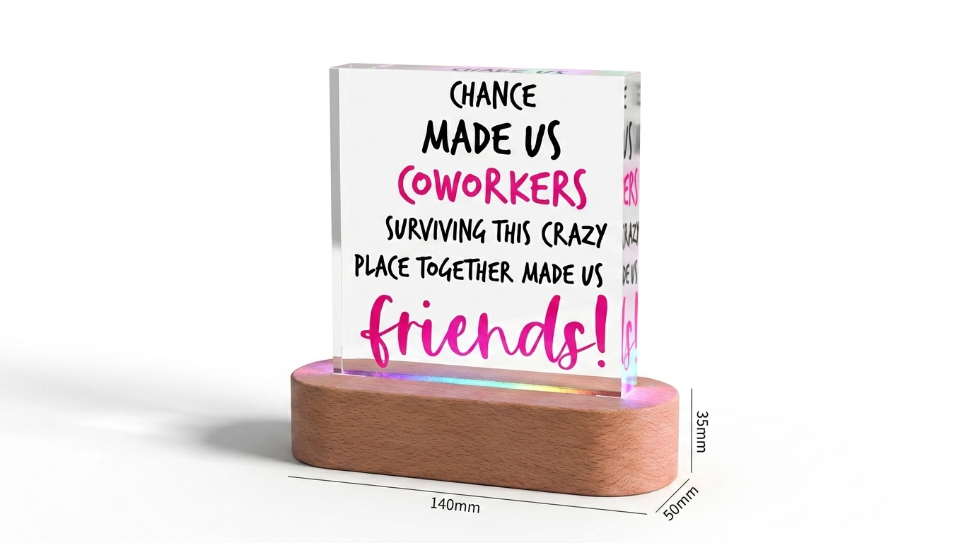 Custom Coworker Friendship LED Acrylic Lamp Canada – Personalized RGB Gift — photo 4 of 5