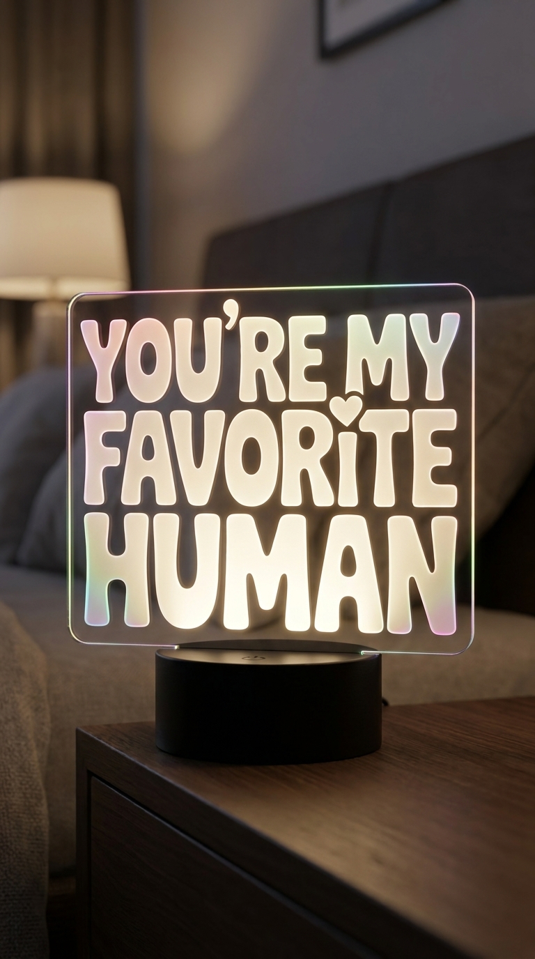 You’re My Favorite Human LED Acrylic Lamp Canada – Romantic Gift — photo 6 of 6
