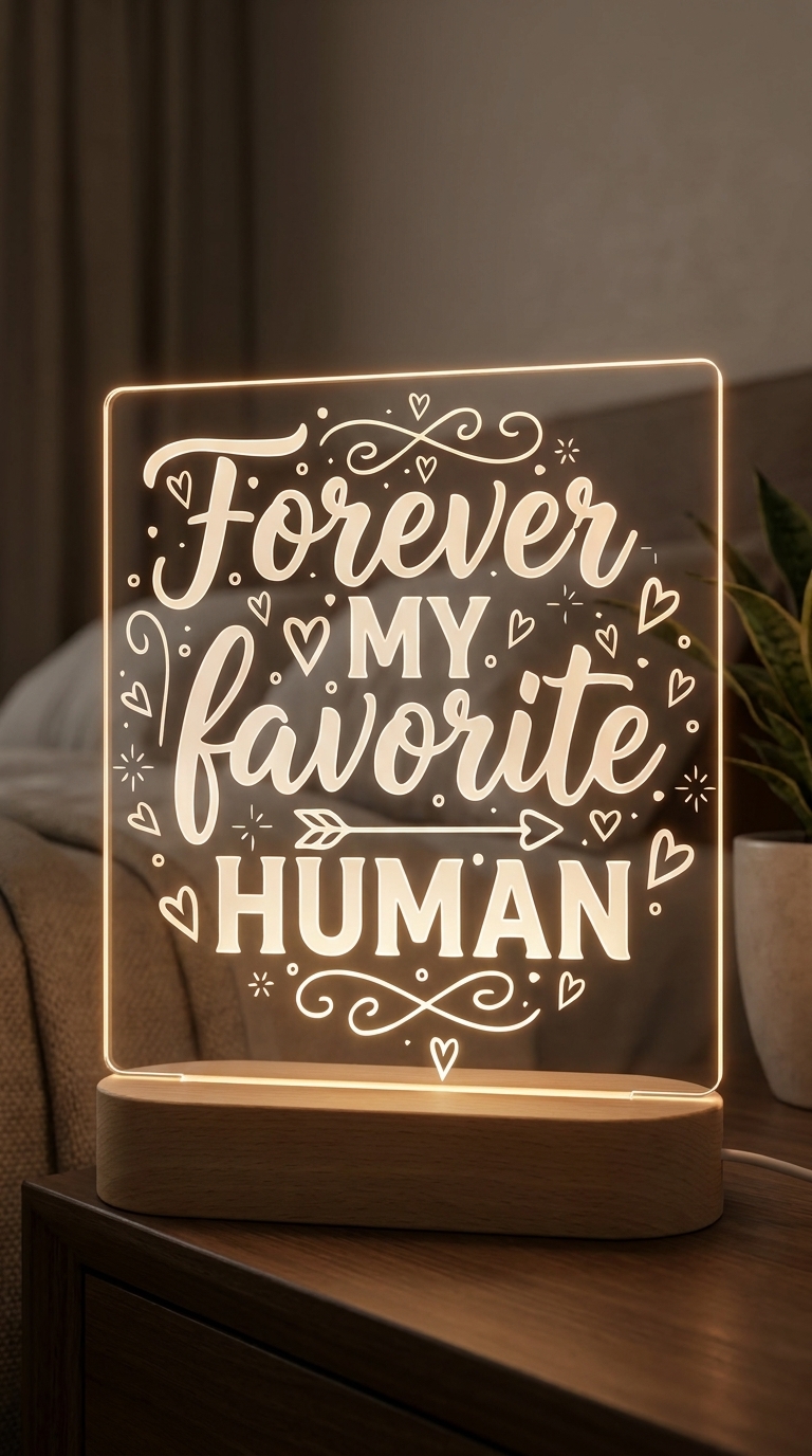 You’re My Favorite Human LED Acrylic Lamp Canada – Romantic Gift