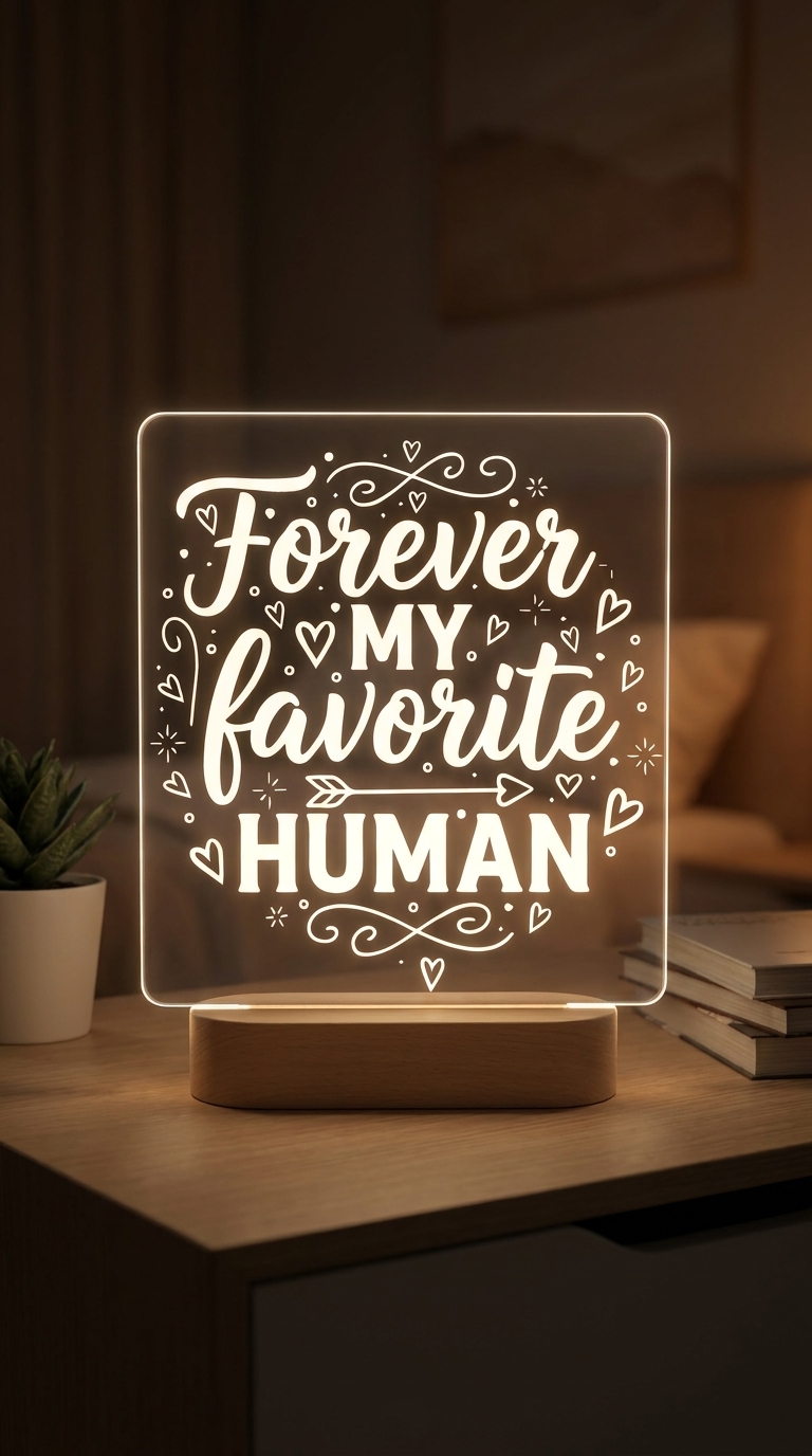 You’re My Favorite Human LED Acrylic Lamp Canada – Romantic Gift — photo 2 of 6