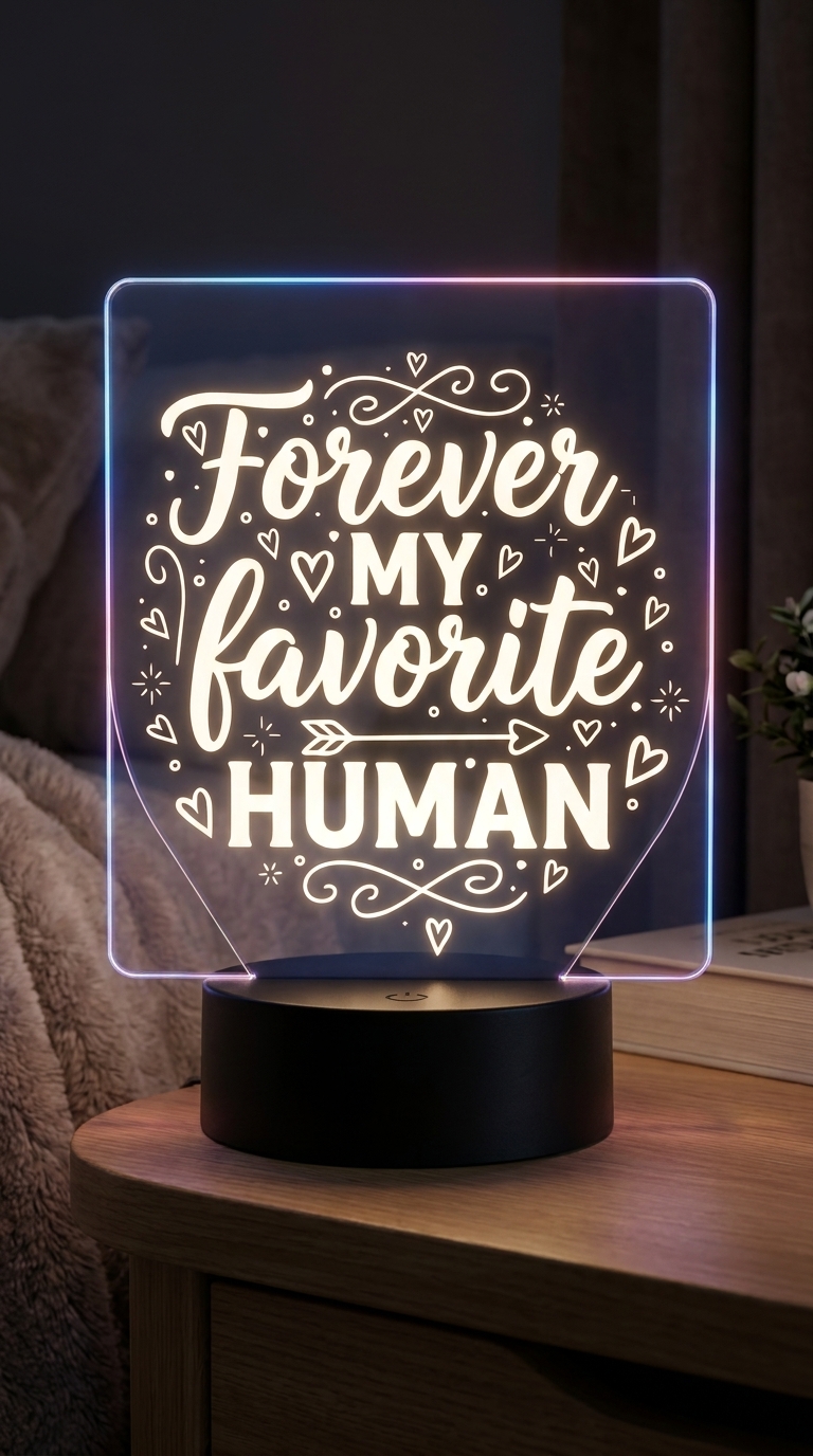 You’re My Favorite Human LED Acrylic Lamp Canada – Romantic Gift — photo 5 of 6